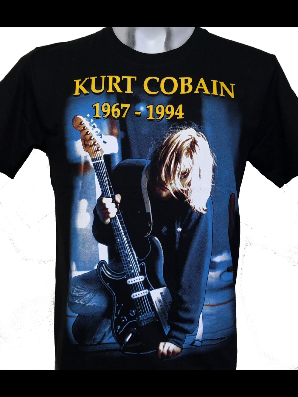 Black Kurt Cobain Graphic Tee - Memorial Design